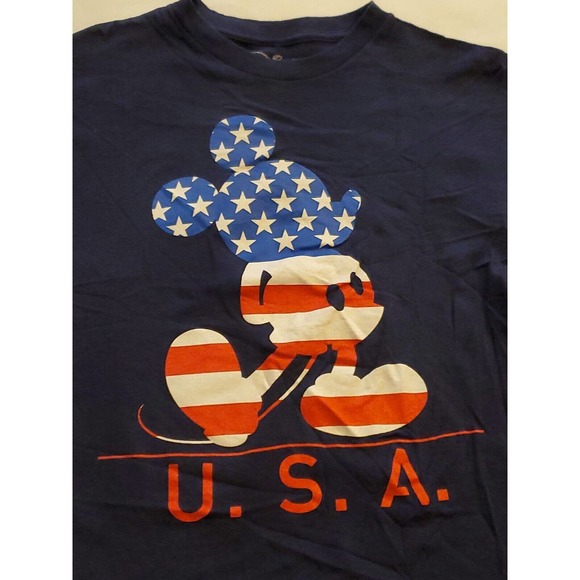 USA Mickey Mouse Disney T-Shirt Size Medium Red White Blue 4th of July SS - Picture 2 of 6